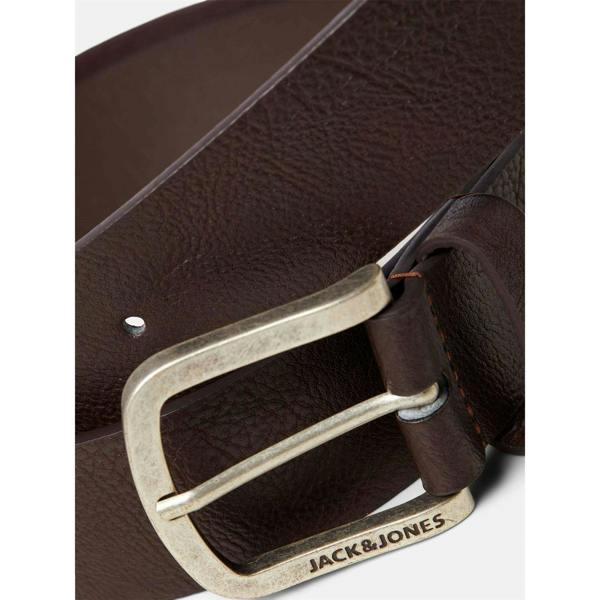 Jack And Jones Harry Faux Leather Belt - Black Coffee - 