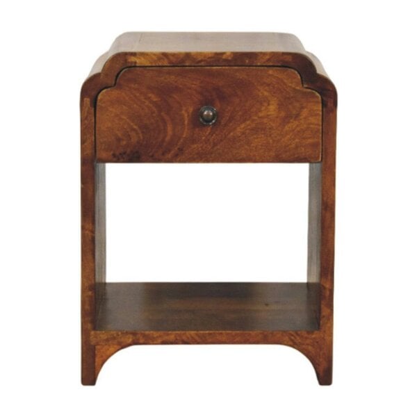 Wyld Haus Paris Mango Wood Bedside Table with a Drawer and Shelf