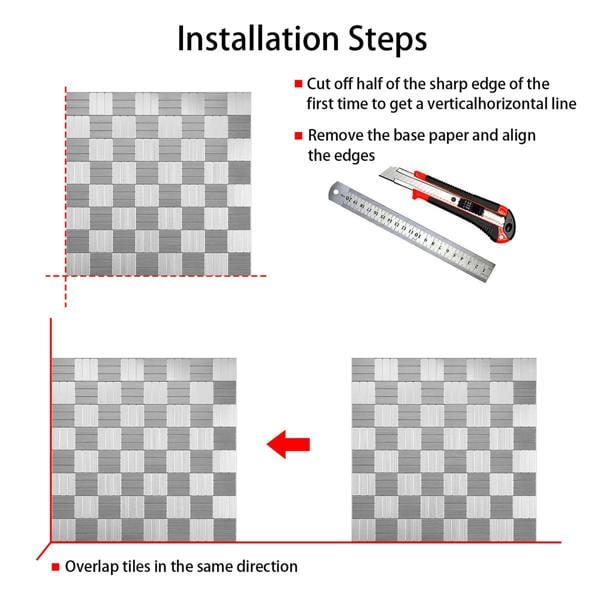 ENER-J Linear Glow Peel & Stick Aluminum Tile, Size: 300 x 300 x 4 mm (Pack of 4)