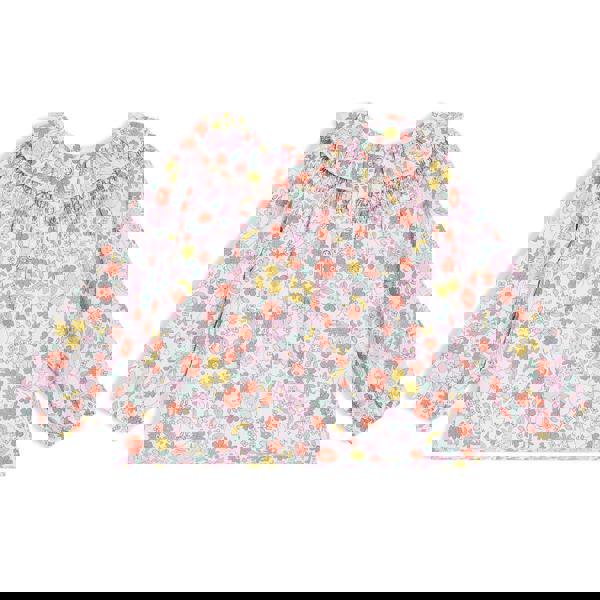 Baby Girls Floral Printed Woven Top, Multicolour - Minicuddles