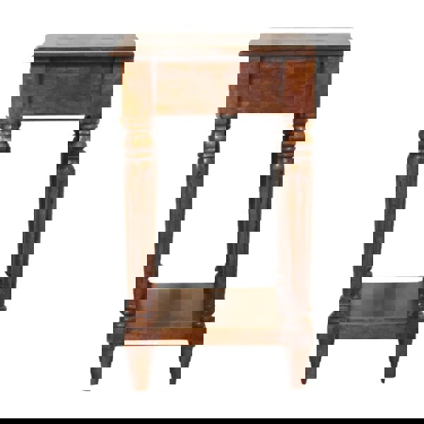 Artisan Furniture Solid Wood Turned Legs Chestnut 1 Drawer Side Table