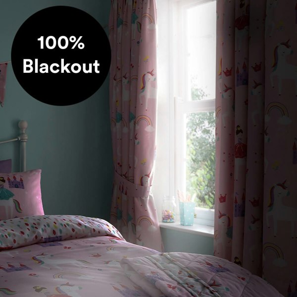 Castle Unicorn Thermal Blackout Curtains Curtains - Happy Linen Company