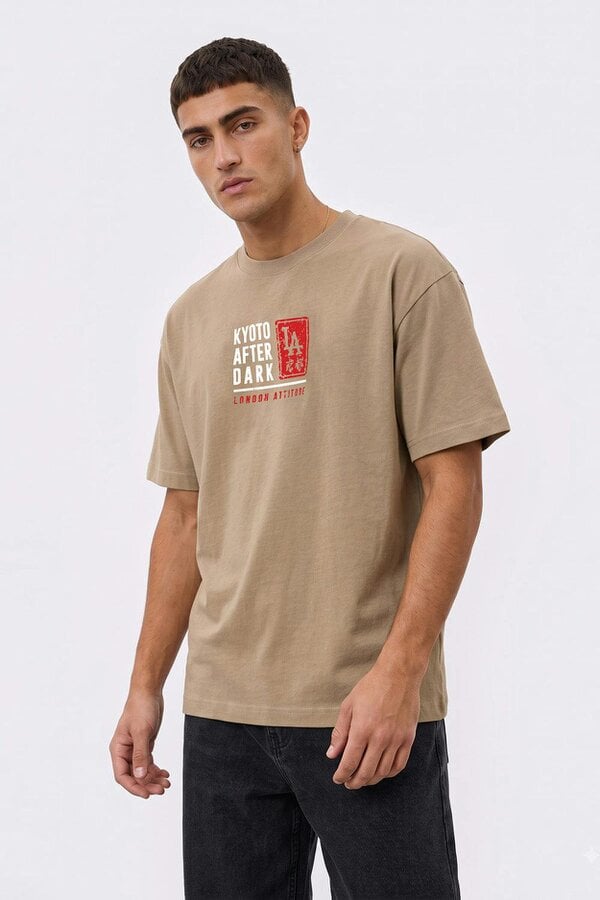 London Attitude Kyoto After Dark Oversized Heavyweight Japanese Graphic T-Shirt