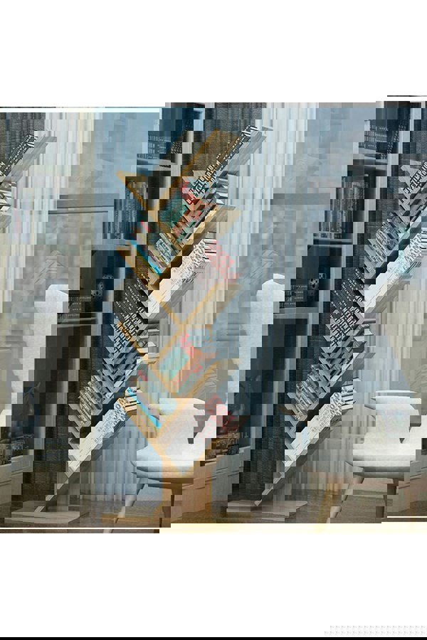 Living and Home 9 Tier Rustic Standing Tree Bookshelf