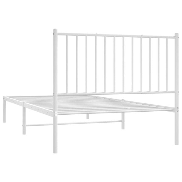 Berkfield Metal Bed Frame with Headboard White 100x200 cm