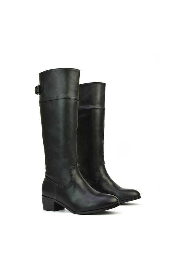 XY LONDON Knee High Boots Low Heel Western Style