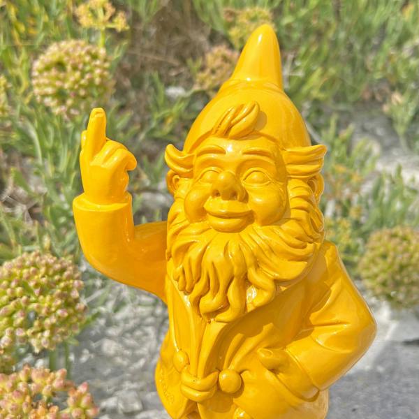 Stoobz Yellow Middle Finger F**k You Garden Gnome 20cm
