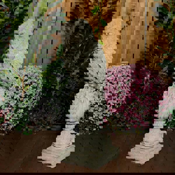 Stone Cast Owl on Post Garden Bird Statues