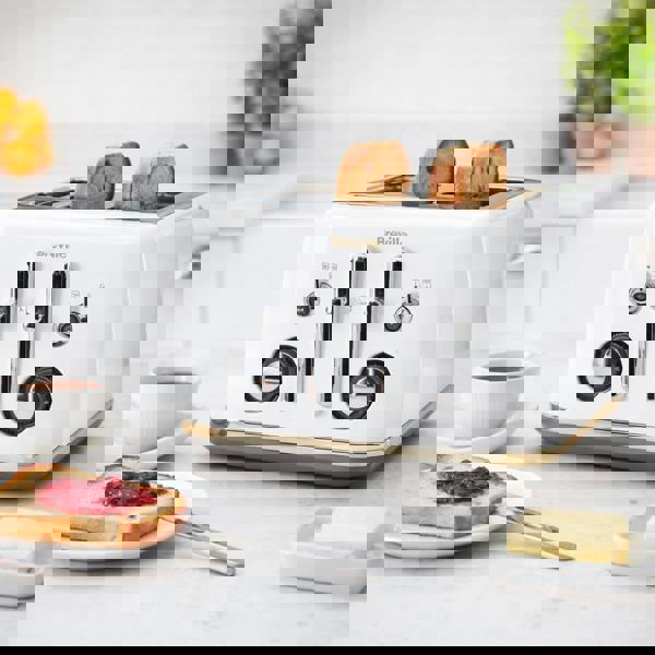 Breville Mostra VTT937 4-Slice Toaster Stainless Steel White