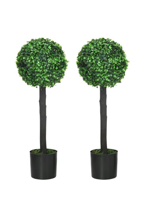 Dyzi Artificial Boxwood Tree Set 60cm Potted Indoor Outdoor Décor