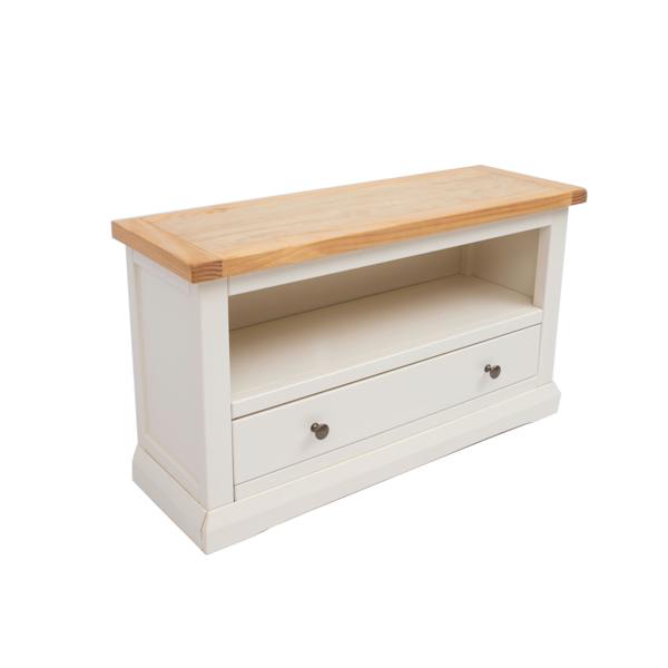 Cabinet Bits Castelli Off White 1 Drawer TV Cabinet Brass Knob