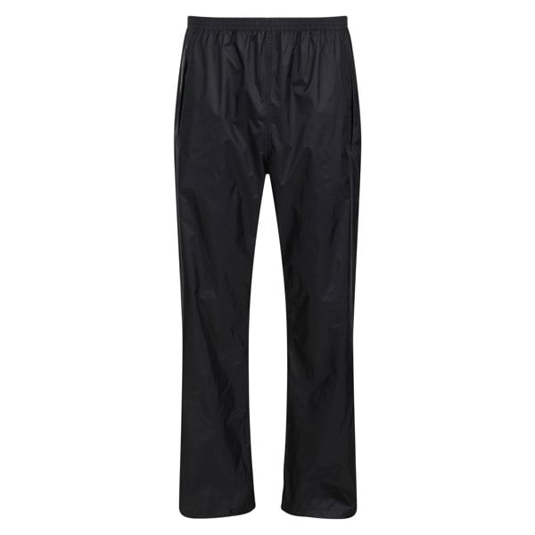 Regatta Pro Mens Packaway Waterproof Breathable Overtrousers - Black