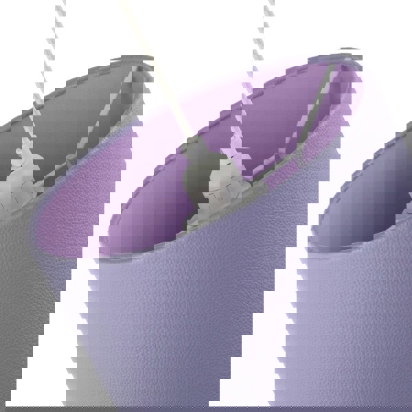 Classic Soft Lilac Faux Leather Lamp Shade with Inner Cotton Lining Image 4