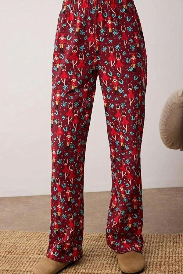 WOVCOR 2-Piece 100% Cotton Christmas Themed Knit Pajama Set