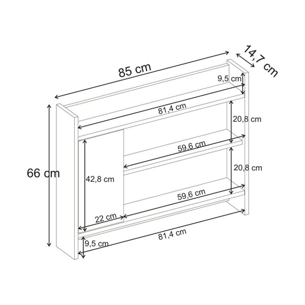 Decortie Fleet Wall Shelf Unit with Cabinet