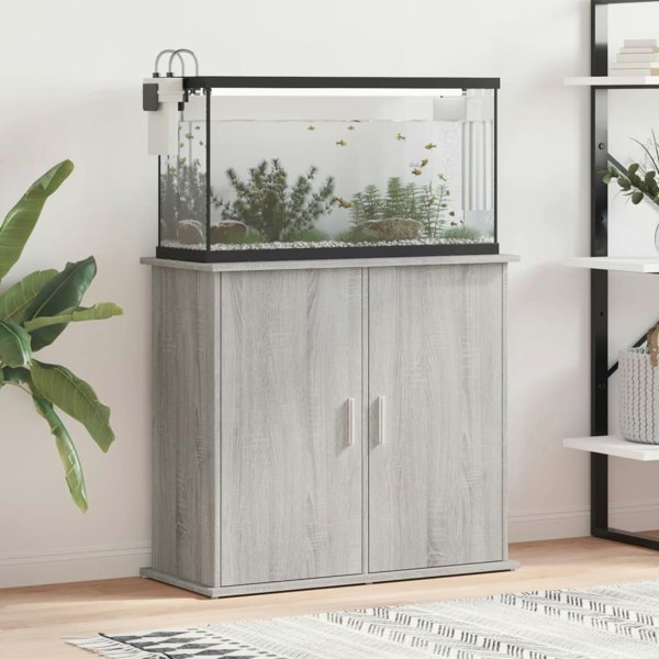 Berkfield Aquarium Stand Grey Sonoma 81x36x73 cm Engineered Wood