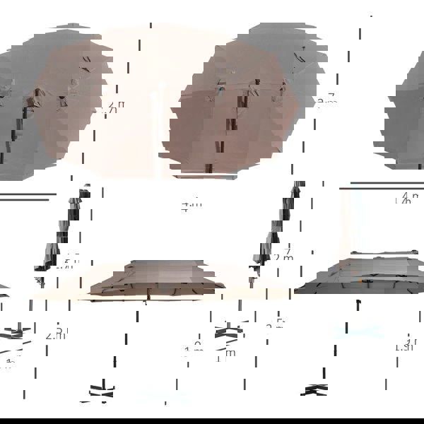 Double-Sided Cantilever Umbrella