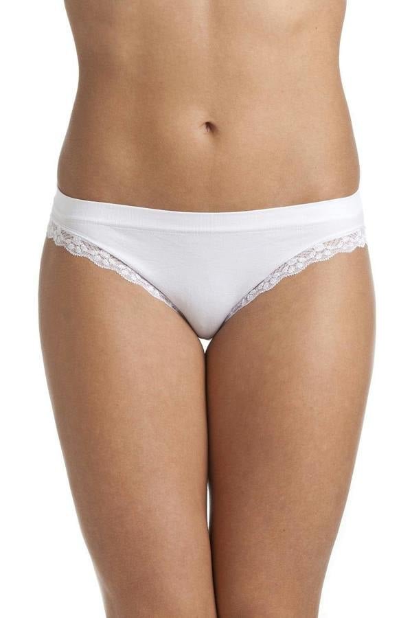 Camille Women's Midi Briefs in White Seam Free Comfort Knickers 2 Pack Set