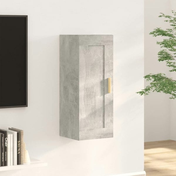 Berkfield Wall Cabinet Concrete Grey 35x34x90 cm Engineered Wood