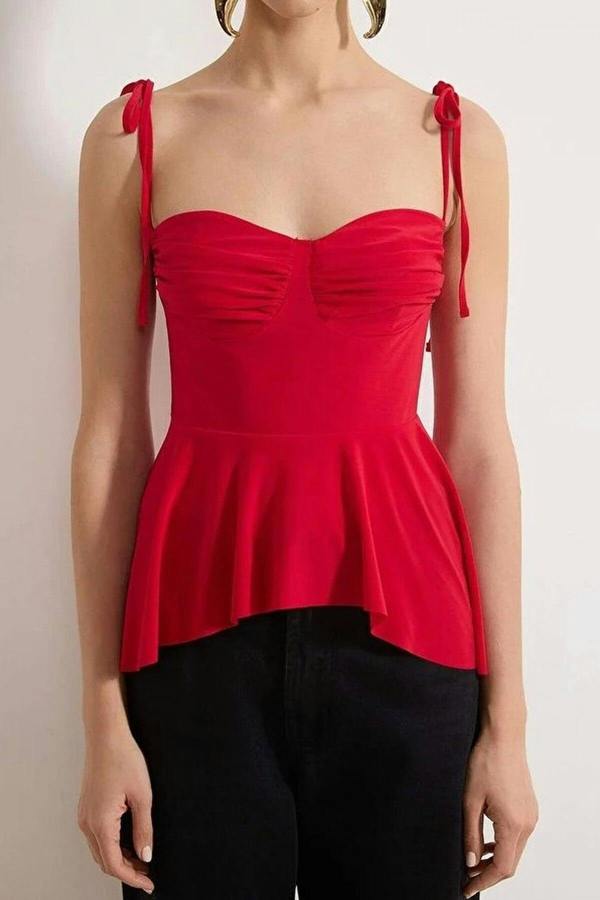 WOVCOR Knitted Blouse with Chest Detail