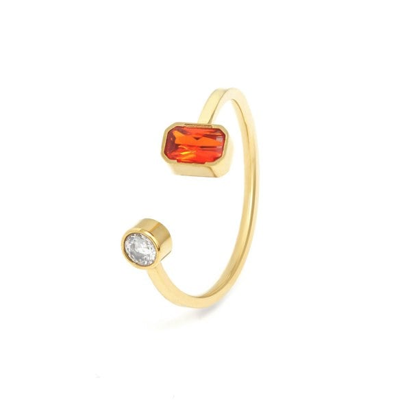 Say It With January Garnet Birthstone Ring - Yellow Gold Plated