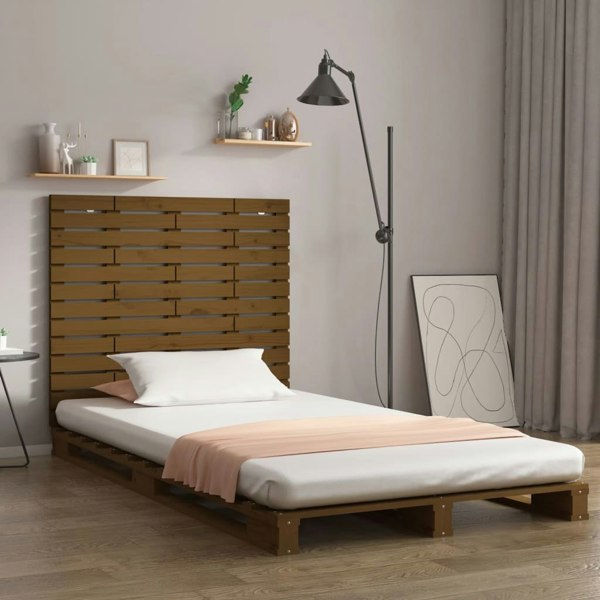 Berkfield Wall Headboard Honey Brown 146x3x91.5 cm Solid Wood Pine