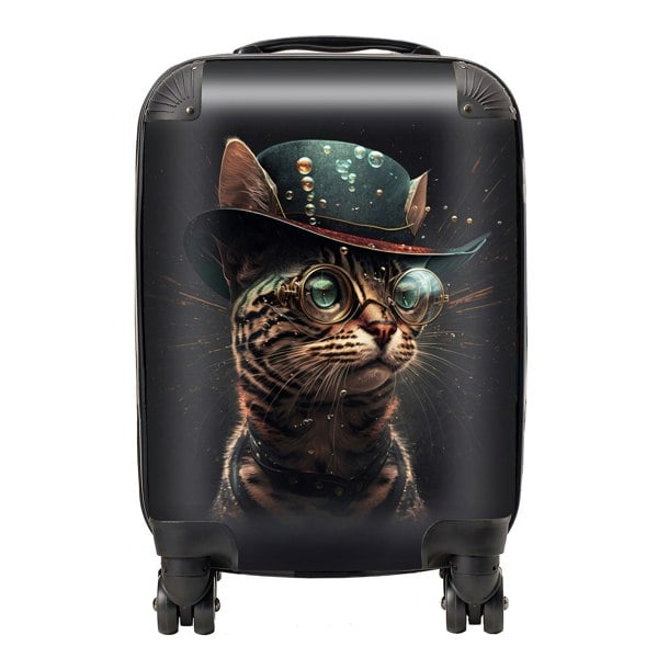 Warren Reed Bengal Cat Face Glasses And Hat Splashart Suitcase