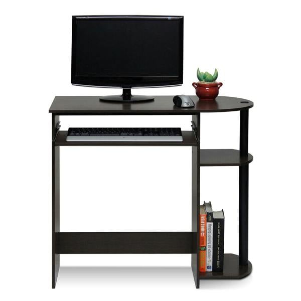 WALPLUS BK Simplistic Easy Assembly Computer Desk, Dark Brown Crafted for Practical Use and Stylish Living Spaces | 14098R1DBR