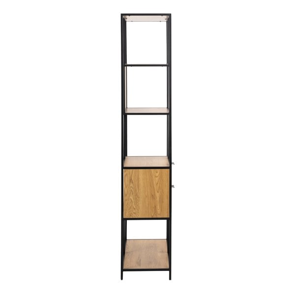 Furniture To Go Seaford Tall Wild Oak Metal 2 Drawer Bookcase With 4 Shelves