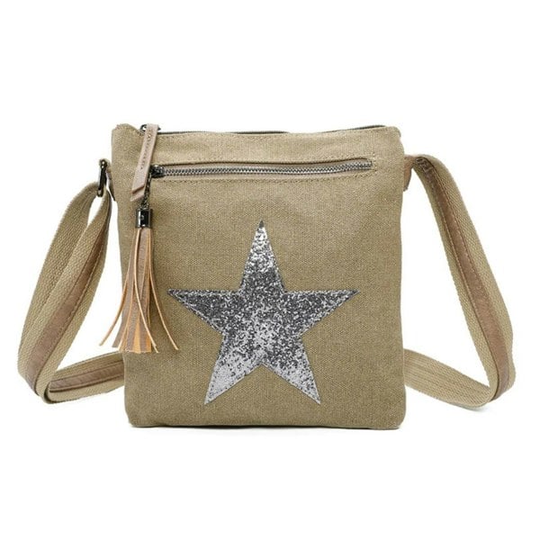 Love EMVY Metallic Star Canvas Crossbody Bag