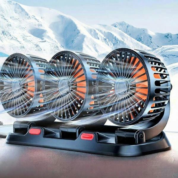 Leaper 3‑Head Adjustable Vehicle Electric Fan