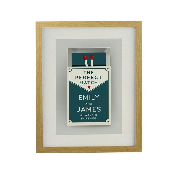 Personalised Memento Company Personalised Perfect Match Oak Poster Frame