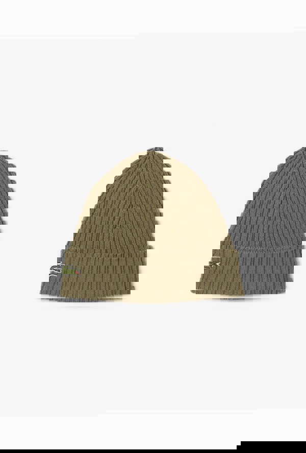 Lacoste Men's Rib Knit Brushed Wool Beanie