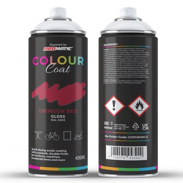 Colour Coat Crimson Red RAL 3003 Gloss Spray Paint 400ml