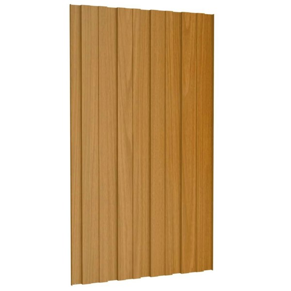 Berkfield Roof Panels 12 pcs Galvanised Steel Light Wood 80x45 cm