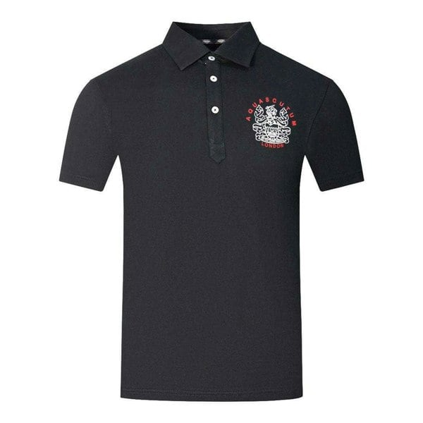 Aquascutum Unisex Adult Aldis London Logo Polo Shirt - Black