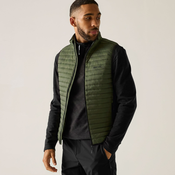 Regatta Mens Andreson Hybrid Padded Jacket - Dark Khaki/Black
