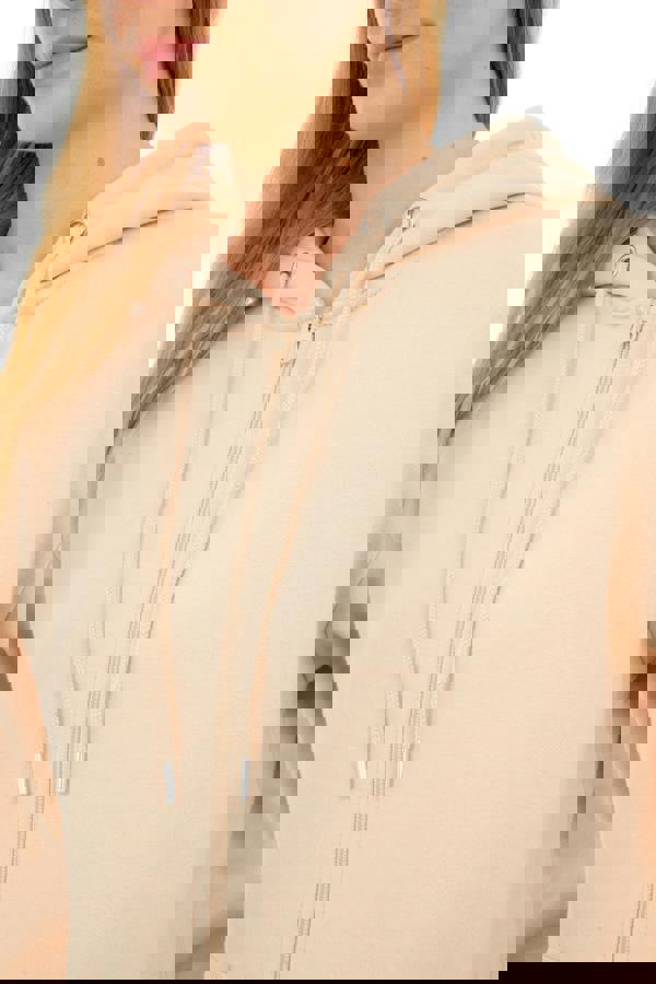 Smart Living Women's Stylish Zip-Up Hoodie with Pockets - Cozy Casual Wear - Stone