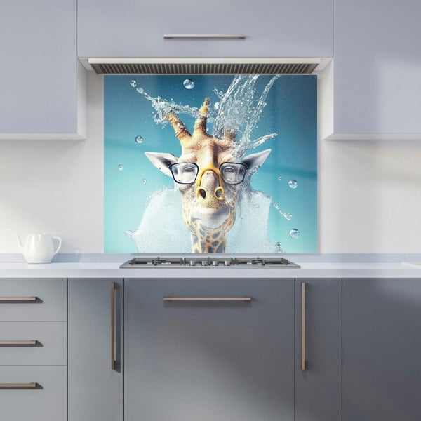 Warren Reed - Designer Giraffe With Glasses Splashart Kitchen Splashback