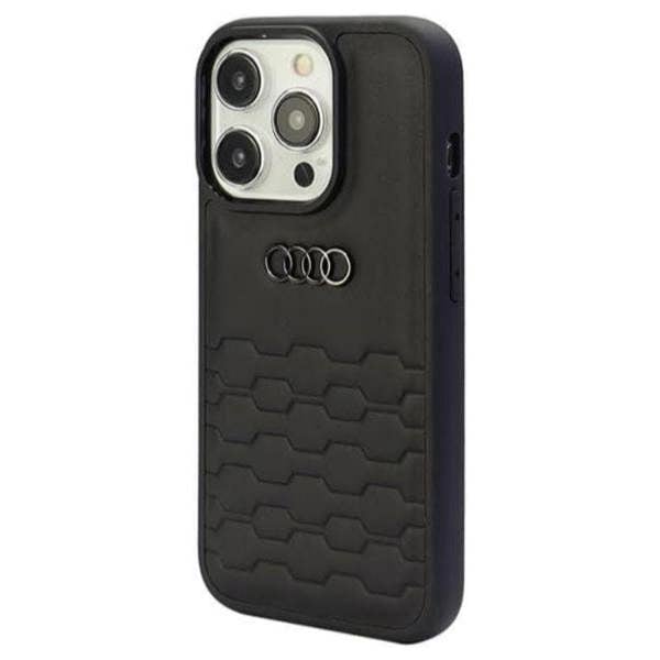 Audi GT Synthetic Leather Hard Case with MagSafe for iPhone 15 Pro Max 6.7" Black - AU-TPUPCIP15PM-GT/D2-BK