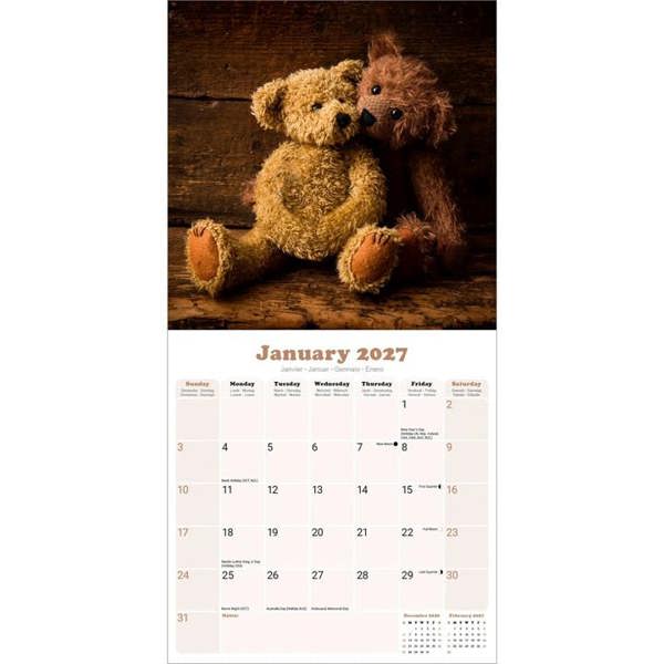 Teddy Bears Calendar 2027, Wall Calendars, Month To View, Family, Gift