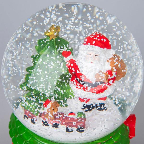 15cm Musical Christmas Snow Globe with Santa, Snowman and Resin Base image 4