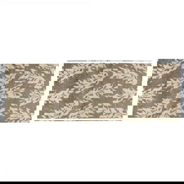 JVL Mega Mat Machine Washable Entrance Runner and Doormat Set, Brown Leaves