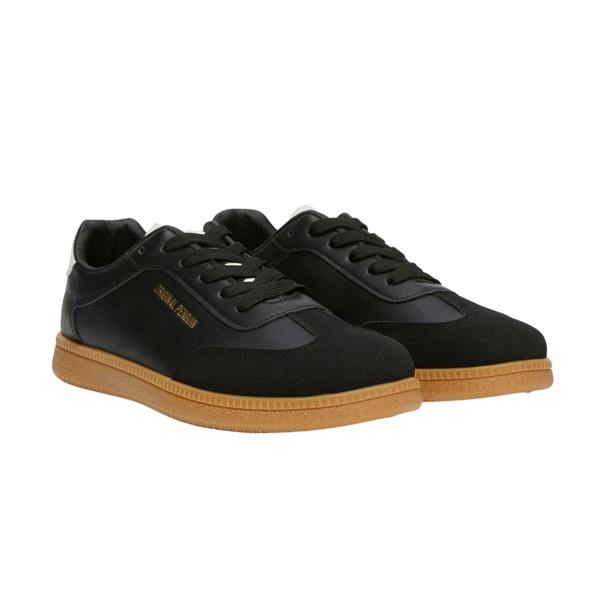 Original Penguin Mens Retro Round Toe Flat Trainers - Black - 
