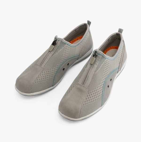Boulevard KIMBERLEY Womens Centre Zip Mesh Leisure Shoes Grey