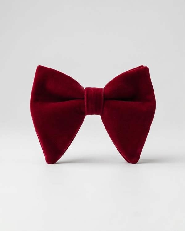 Pamoni Rich Burgundy Velvet Bow Tie