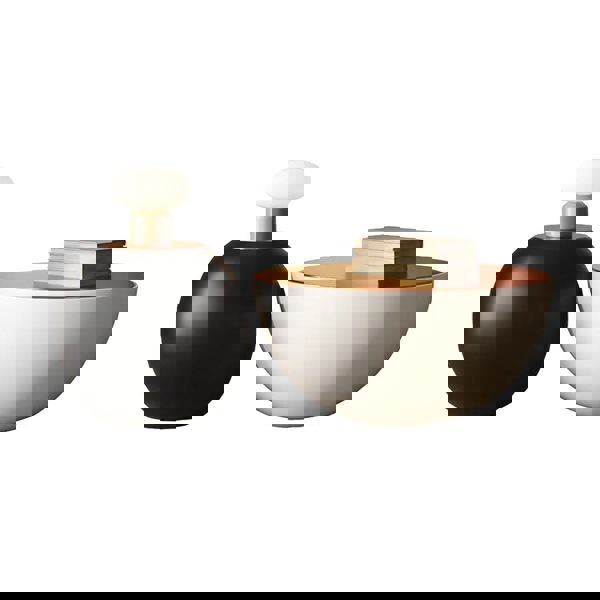 Cleo Coffee Table Set, Black & White, Glass Top-Rit Concept-Rit Concept