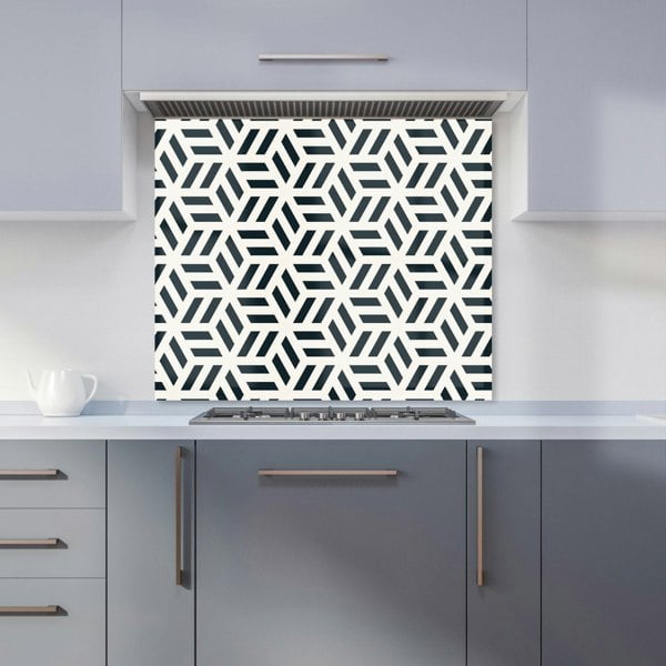 Warren Reed - Designer Geometric Monochrome Hexagonal Pattern Kitchen Splashback