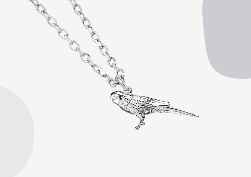 Budgie Silver Necklace - Personalised - MYLEE London