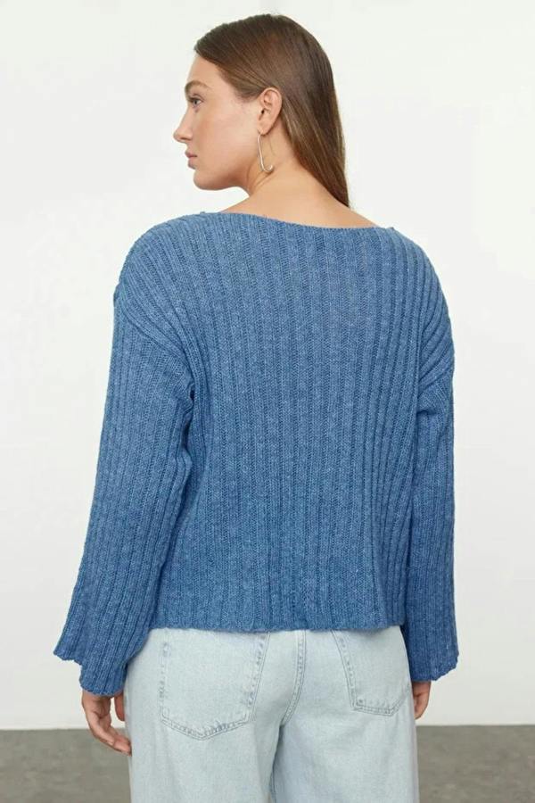 Hoxton Gal Mercerized Look Wool Blend Oversized Basic Knit Sweater